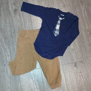 Gymboree Boy Pants Set Long Sleeve Body Suit Size 12-18